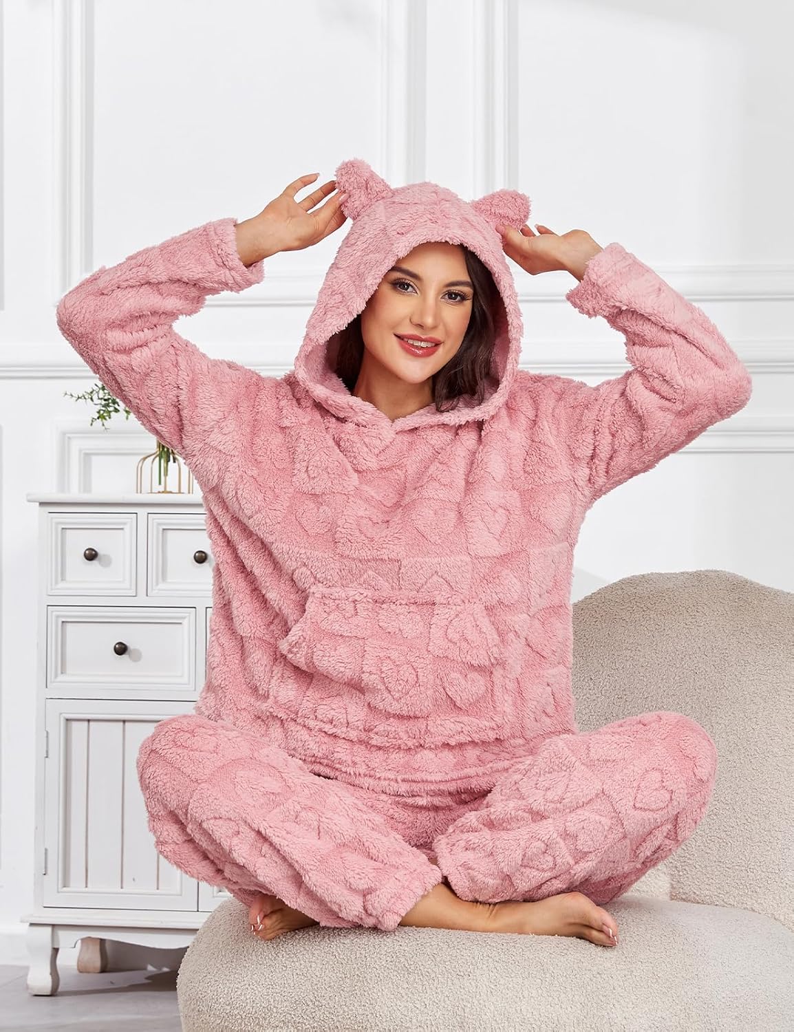 Cozy Flannel Hooded Pajama Set